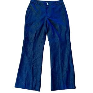 100% Linen, Navy, Wideleg, Chaps Women’s pants